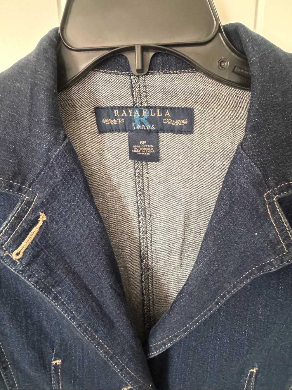 Rafaella Navy Denim Tailored Blazer Jacket